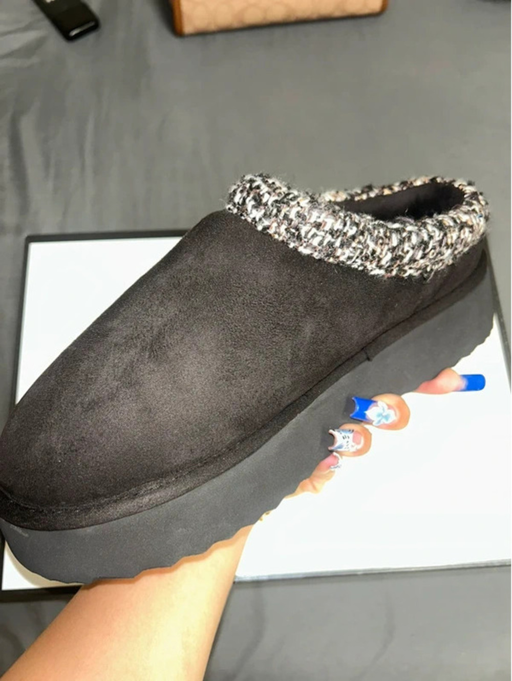 Steve Madden BlackSuede Platform Clogs